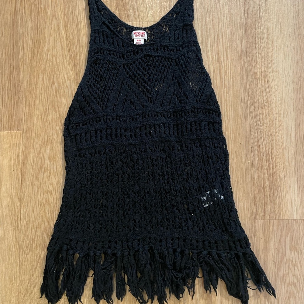 Mossimo Crocheted Black Tank Top
